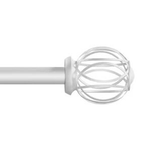 Set of 2 Silver Curtain Rods Style Selections 28-48in Nickel Modern Cage Finials